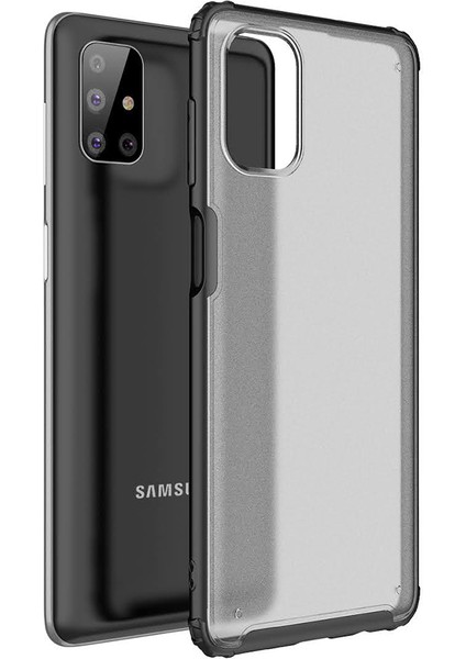 Samsung Galaxy M51 Kılıf Silikon Kenarlı Buzlu Sert Volks Kapak