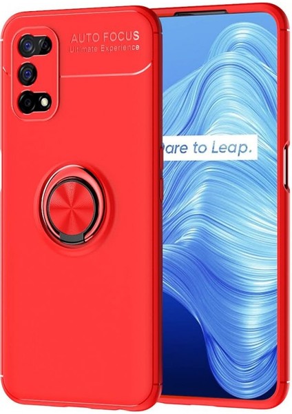 Realme 7 Pro Kılıf Yüzüklü Manyetik Ravel Silikon