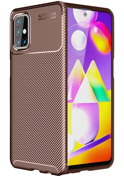 Samsung Galaxy M51 Kılıf Karbon Desenli Lux Negro Silikon