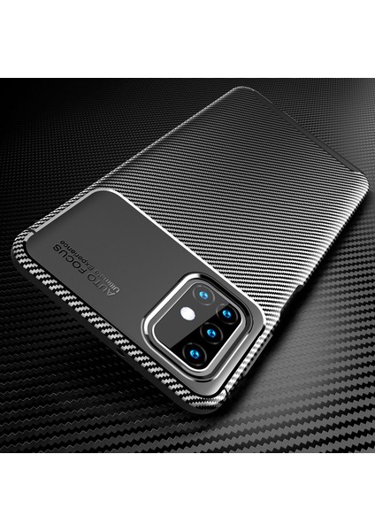 Samsung Galaxy M51 Kılıf Karbon Desenli Lux Negro Silikon