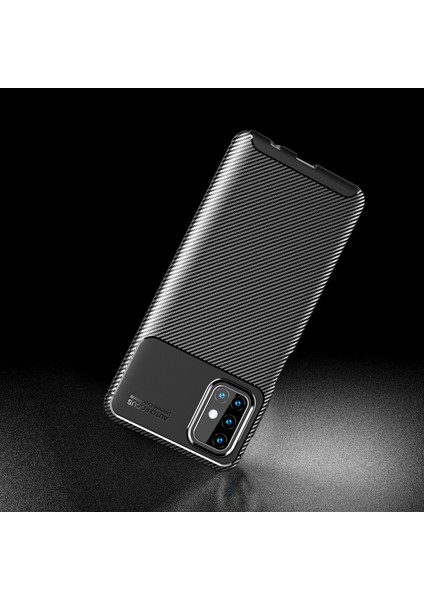Samsung Galaxy M51 Kılıf Karbon Desenli Lux Negro Silikon