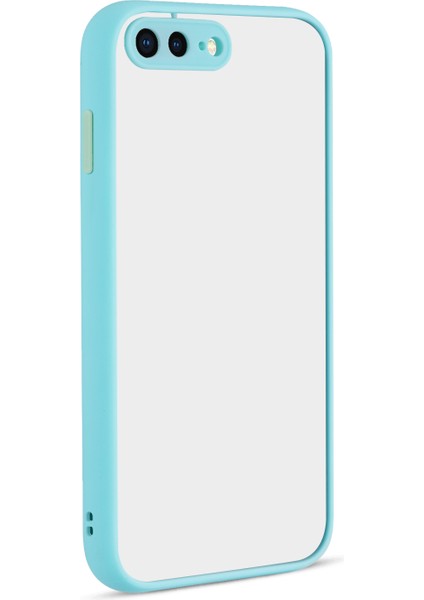 Apple Iphone 8 Plus Kılıf Renkli Kenarlı Kamera Korumalı Buzlu Hux Kapak