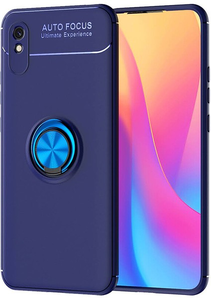 Xiaomi Redmi 9A Kılıf Yüzüklü Manyetik Ravel Silikon