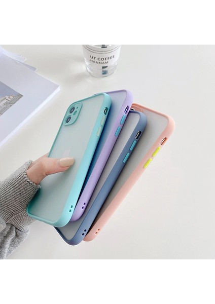 Xiaomi Redmi Note 9 Pro Kılıf Renkli Kenarlı Kamera Korumalı Buzlu Hux Kapak
