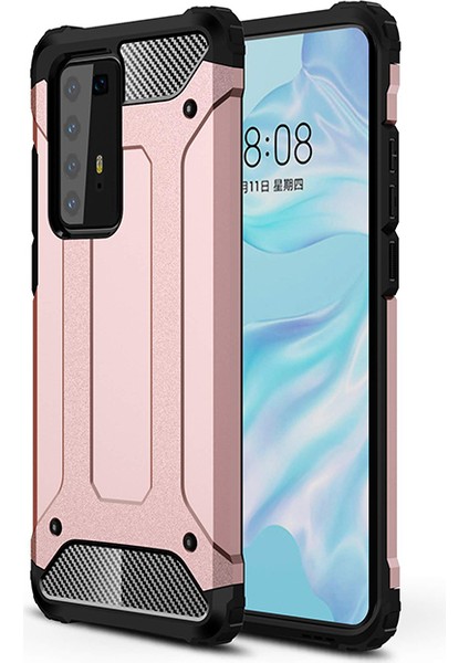 Huawei P40 Pro Kılıf Çift Katmanlı Armour Case