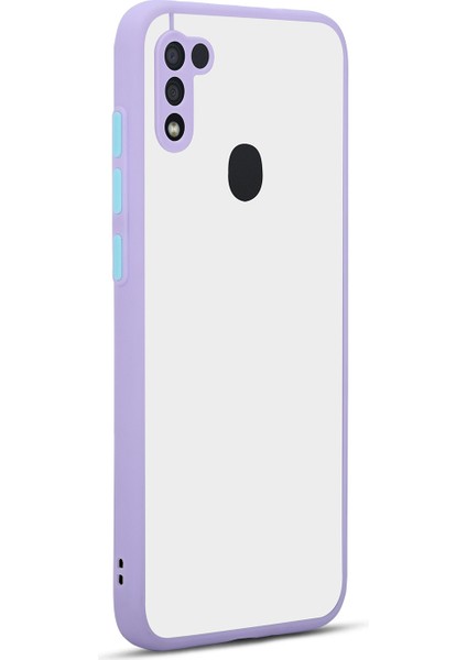 Samsung Galaxy A11 Kılıf Renkli Kenarlı Kamera Korumalı Buzlu Hux Kapak