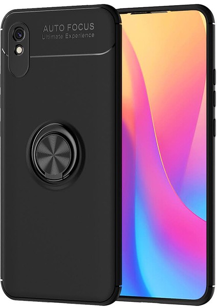 Xiaomi Redmi 9A Kılıf Yüzüklü Manyetik Ravel Silikon