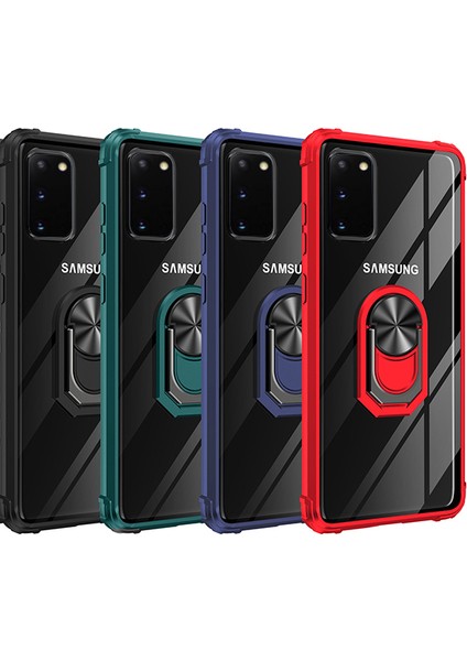 Samsung Galaxy S20 Kılıf Silikon Kenarlı Renkli Yüzüklü Mola Kapak modelleri