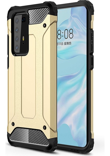 Huawei P40 Pro Kılıf Çift Katmanlı Armour Case