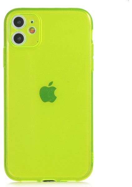 Apple Iphone 11 Kılıf Renkli Fosforlu Mun Silikon