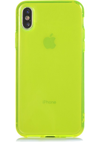 Apple Iphone X-Xs Kılıf Renkli Fosforlu Mun Silikon