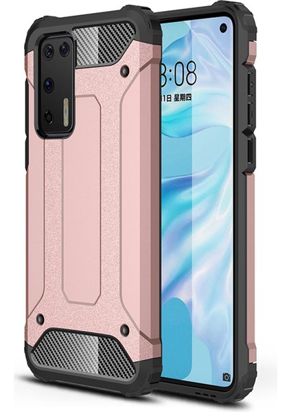 Huawei P40 Kılıf Çift Katmanlı Armour Case