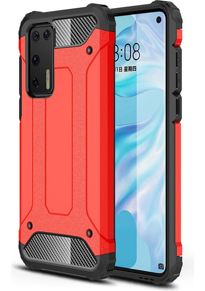 Huawei P40 Kılıf Çift Katmanlı Armour Case