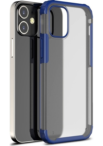 Apple Iphone 12 Kılıf Silikon Kenarlı Sert Buzlu Volks Kapak
