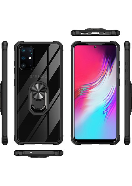 Samsung Galaxy S20 Plus Kılıf Silikon Kenarlı Renkli Yüzüklü Mola Kapak