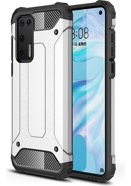 Huawei P40 Kılıf Çift Katmanlı Armour Case