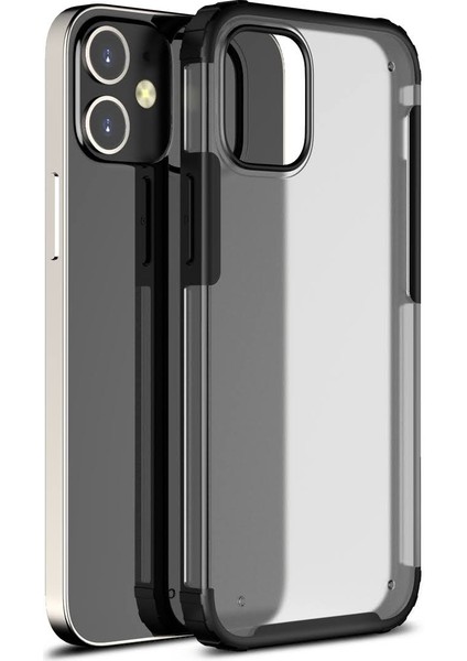 Apple Iphone 12 Kılıf Silikon Kenarlı Sert Buzlu Volks Kapak