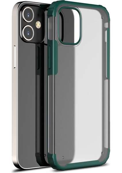 Apple Iphone 12 Kılıf Silikon Kenarlı Sert Buzlu Volks Kapak