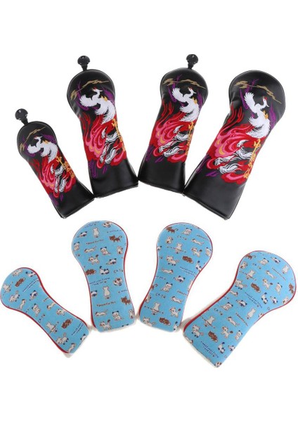 8x Dayanıklı Golf Kulübü Başı Hibrid Golf Putter Headcover Koruyucu Hediyesi (Yurt Dışından)