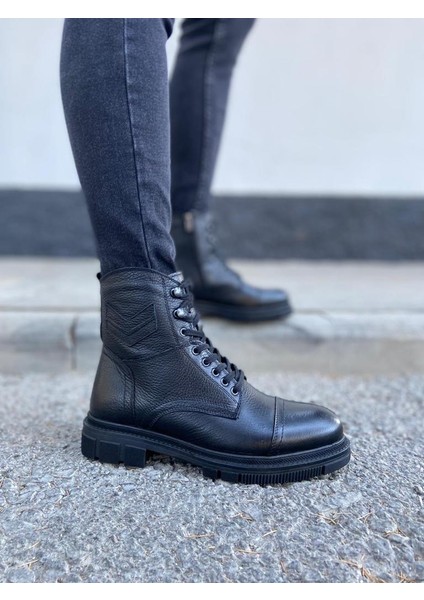 Deri Erkek Kışlık Günlük Rahat Bağcıklı ve Fermuarlı Soğuk Havaya Dayanıklı Postal Bot 40-44 modelleri