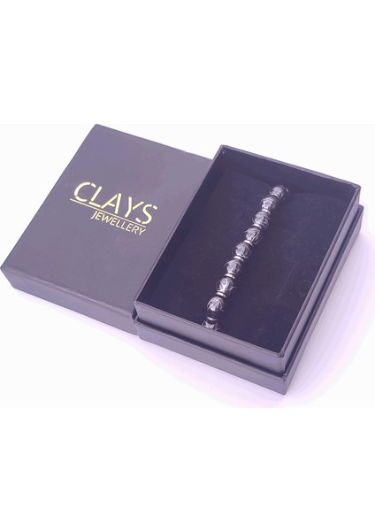 Clays Jewellery Hematit Doğal Taş Makrome Bileklik