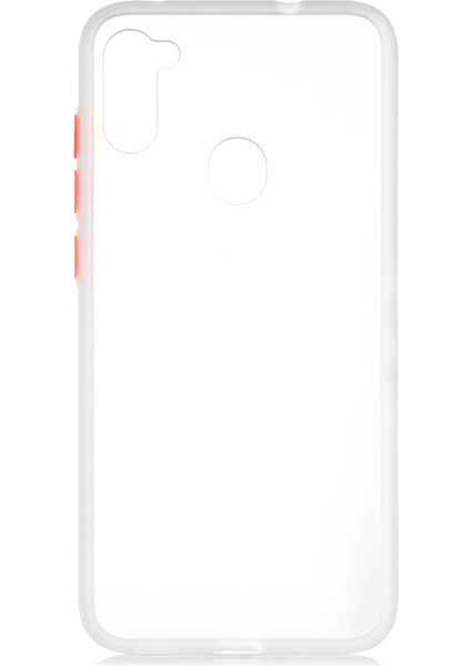 Samsung Galaxy A11 Kılıf Renkli Silikon Kenarlı Buzlu Fri Kapak