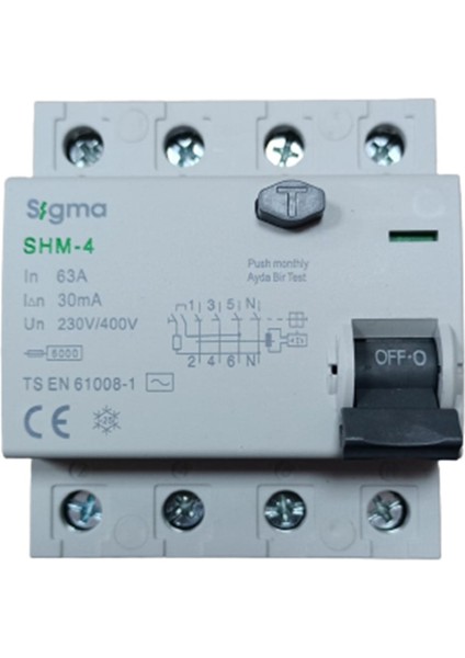 4X63A 30MA Kaçak Akım Rölesi