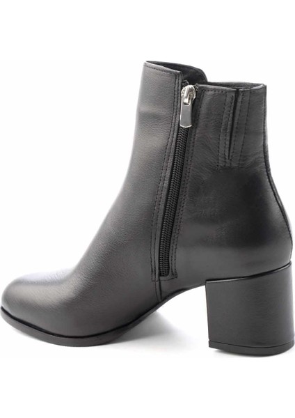 Siyah Leather Kadın Bot & Bootie K02208020503