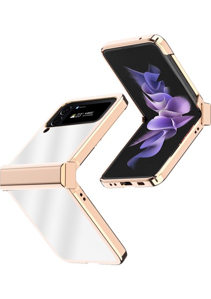 Samsung Galaxy Z Flip4 Için Ayna Doku Telefon Kılıfı - Pembe (Yurt Dışından)