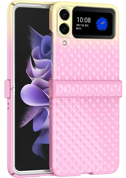 Samsung Galaxy Z Flip4 Için Gradyan Telefon Kılıfı - Pembe (Yurt Dışından)