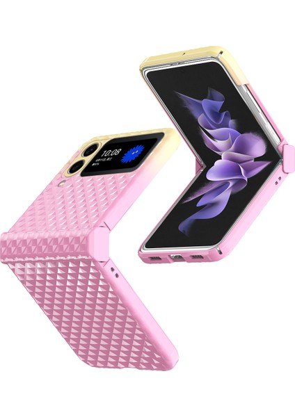 Samsung Galaxy Z Flip4 Için Gradyan Telefon Kılıfı - Pembe (Yurt Dışından)