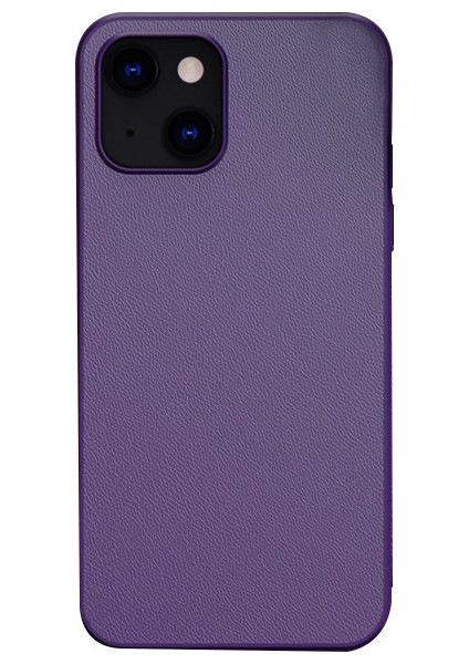 iPhone 13 Pro Max Için Deri Telefon Kılıfı - Mor (Yurt Dışından)