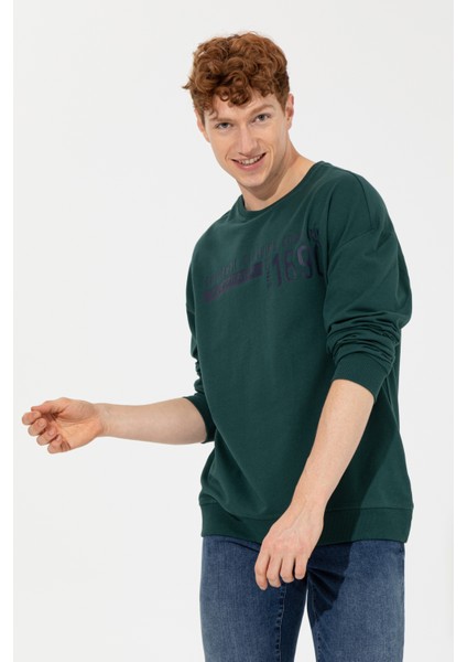 Erkek Yeşil Sweatshirt 50257196-VR054 fırsatları