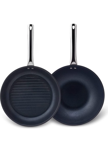 Steel Plus Wok+Grill Seti