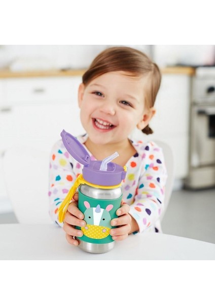 Pipetli Paslanmaz Çelik Suluk 350ML Unicorn modelleri