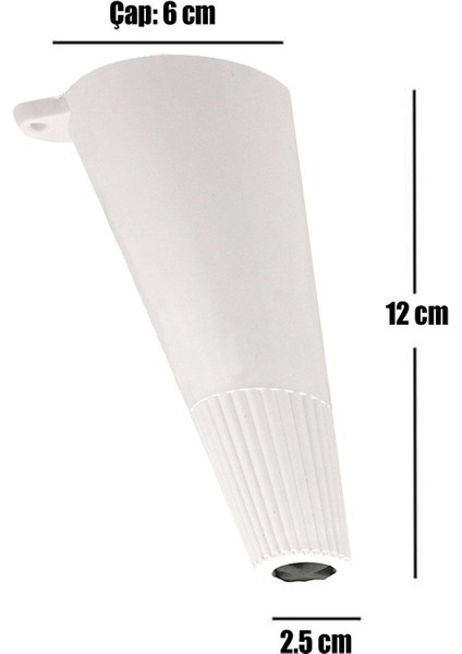 Beyaz Açılı Konik Ayak Mobilya Baza Koltuk Puf Ayağı 12 cm modelleri