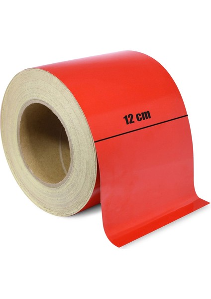 Reflektörlü Fosforlu Şerit Bant Kırmızı Düz Ikaz Bandı 12CM x 1mt fırsatları