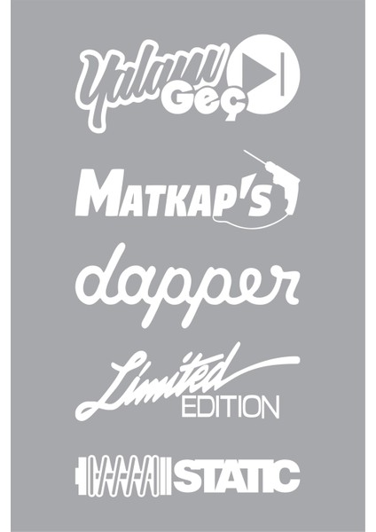 Araba Arka Cam Sticker Seti Oto Sticker Araba Sticker Model 4 Beyaz Renk 15X30 cm