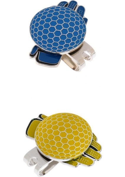 2 Adet Eldiven Tasarımı Golf Şapka Klipsli Manyetik Top Işaretleyicisi