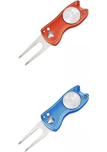 2 Golf Divot Aracı Manyetik Bilyalı Işaretçisi Saha Zifiri Temizleyici Seti