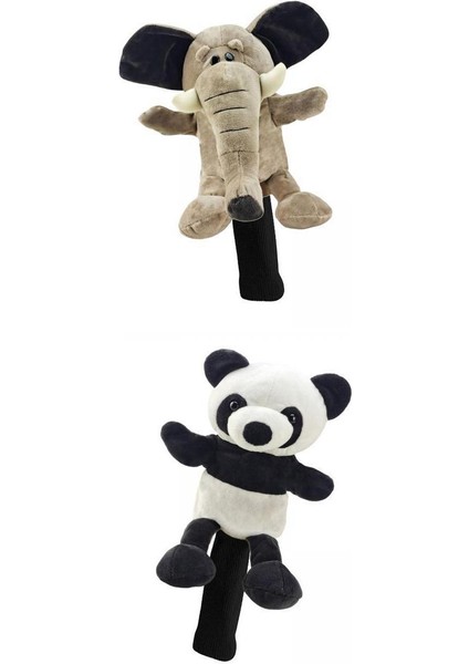 2x Peluş Golf Kulübü Headcover Golfçü Erkekler Için Komik Yumuşak Koruyucu Kol