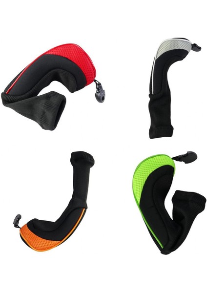 Black Golf Head Headcover Long Boyun Kapak Koruyucuları No. Tag ile Kapsar