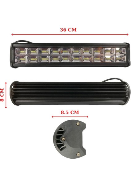 240W 80 LED Quattro Off Road Gündüz Sis Farı Lambası 36CM 12V