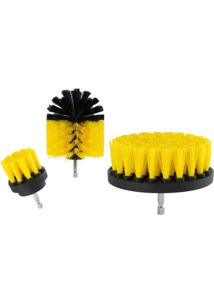 Zhltools 3lü Matkap Ucu Banyo Küvet Duşakabin Araba Tekerliği Koltuk Yıkama Temizleme Fırçası Seti