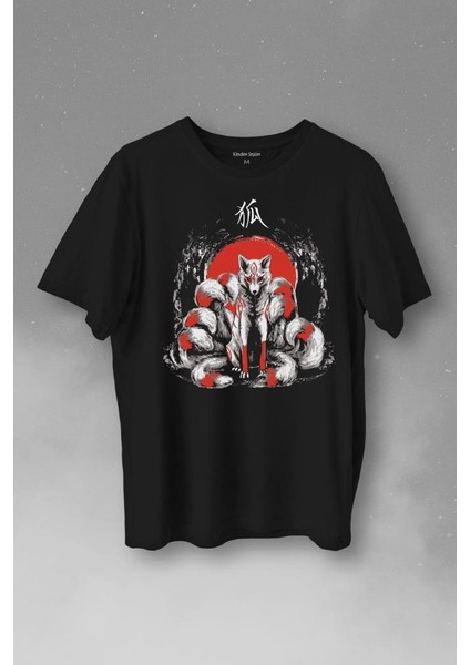 Kitsune Japon Tilkisi Japanese Baskılı Tişört T-Shirt