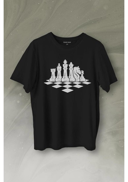 Satranç Zeka Strateji Oyunu Santranç Tahtası Baskılı Tişört T-Shirt
