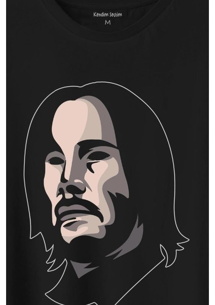 John Wick Keanu Reeves Charles Silhouette Baskılı Tişört T-Shirt