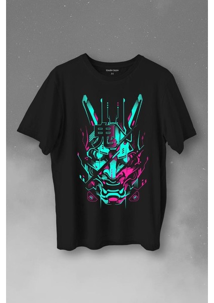 Mask Hannya Demon Japonca Japanese Maske Oni Baskılı Tişört T-Shirt