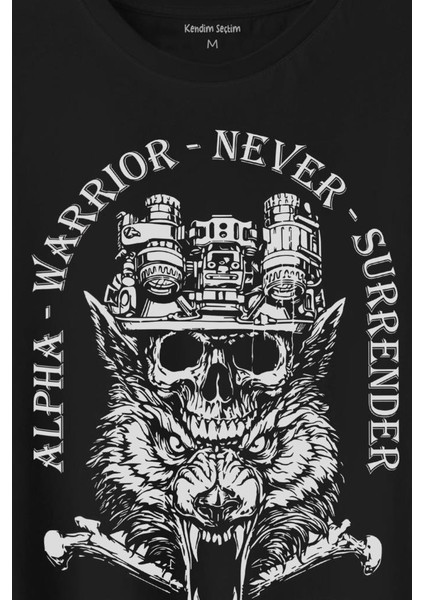 Alpha Warrior Military Savaşçı Kurt Bozkurt Baskılı Tişört T-Shirt fiyatları