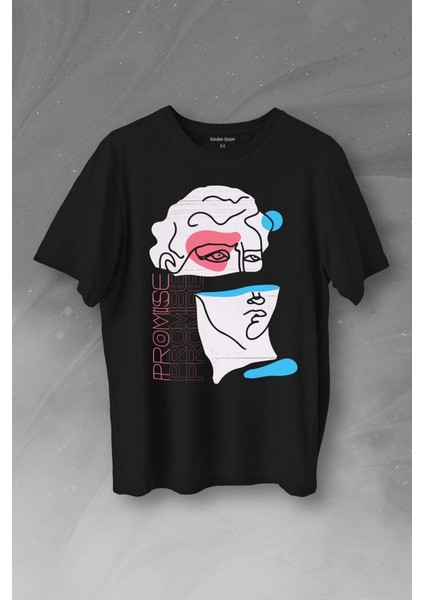 Statue Minimal Street Culture Soft Renkler Heykel Y2K Baskılı Tişört T-Shirt